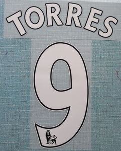 09-15利物浦切尔西白色9号托雷斯 TORRES 球衣印号号码纸