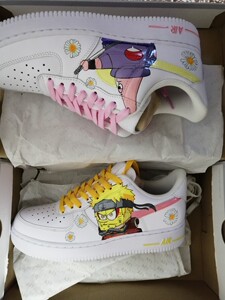 hp手绘球鞋定制空军af1权志龙ow火影忍者aj1彩绘海绵宝宝diy