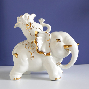 大象摆件陶瓷镇宅
