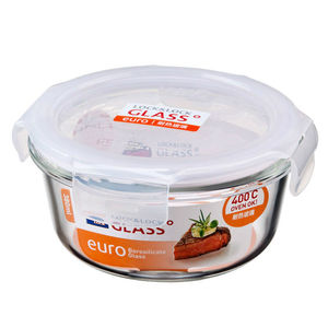 乐扣圆形耐热玻璃午餐便当饭盒微波炉烤箱大圆碗llg821(380ml)