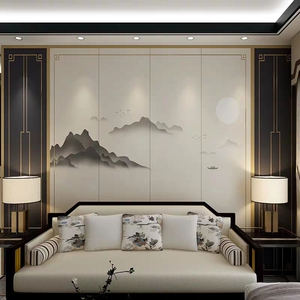 中式山水软包背景墙