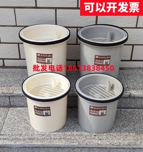 大号灰色圆形带漏筐塑料茶渣桶办公室废茶叶过滤桶茶海垃圾桶包邮