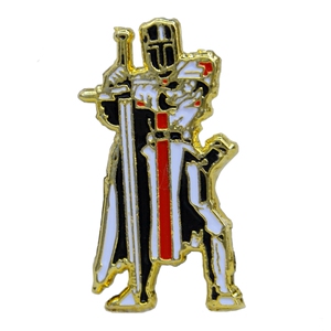 圣殿骑士团欧洲复古镀金简约创意骑士徽章机车小胸章男女卡通胸针