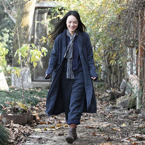 左岸迷香原创设计春季新品亚麻长外套 亲肤舒适亚麻…仅试穿,无