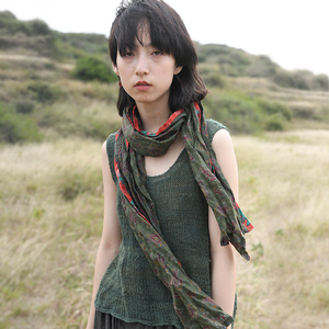 左岸迷香原创设计针织植物染背心真丝夏季吊带53759