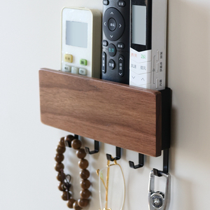 实木质磁吸壁挂式空调电视机遥控器收纳盒客厅入户门玄关钥匙挂钩