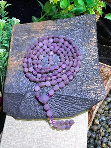 天然戈壁紫罗兰筋脉玛瑙108颗项链手串手链明紫色葡萄干毛衣链