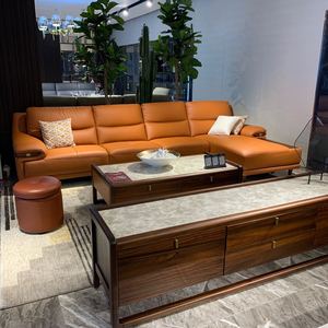 舒丽雅皮沙发 现代轻奢时尚大气 进口实木框架 舒适感强 37年品质