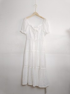 Missone白色连衣裙重工亮片蝴蝶结仙女优雅时尚系列女装专柜品质