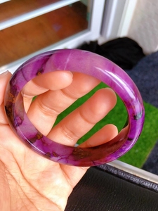 天然南非老料苏纪石冰糯种紫粉舒俱来手镯樱花舒俱徕女式圆镯