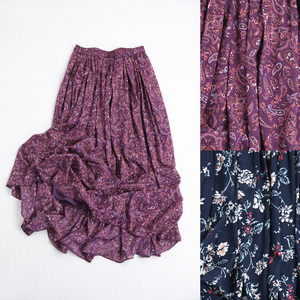 006b 0528 复古大气 松紧腰及踝大摆双层柔软棉布长裙