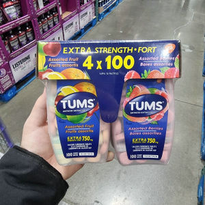 现货 加拿大tums钙片缓解胃酸保护肠胃成人咀嚼片补钙水果味100粒