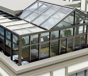 上海铝合金阳光房露台窗隔音户外屋顶花园钢化玻璃别墅阳光房定制