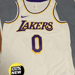 nike nba 洛杉矶湖人队库兹马0号球衣白色 m