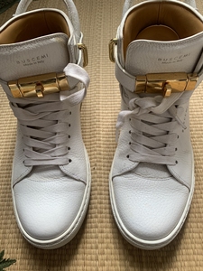 正品buscemi布谢米男士经典锁头鞋 白色42码27厘米