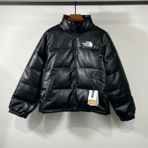supreme联名the north face北面皮质羽绒服