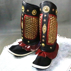 现货出售明制铠甲护腿山文甲吊腿加工定制各种颜色款式汉服直身甲