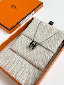 hermes 爱马仕 h项链 黑银色大号 配件 盒子 尘袋