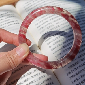 樱花雨 圆条 手镯 高货 满红 蔷薇辉 巴西 南非 蔷薇石