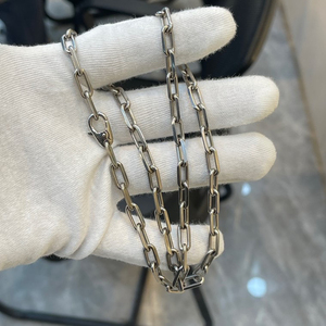 cartier卡地亚18k白金斯巴达大号男士项链