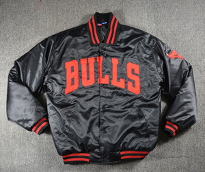 nba训练芝加哥公牛队篮球外套线绣棉衣nba线绣品牌棒球服来