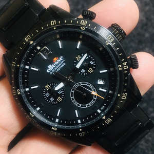 艾力士ellesse意大利黑钢男士手表03-0631 防水深