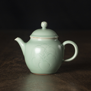 王利军龙泉青瓷茶壶单壶陶瓷手工泡茶壶单人茶具小套装家用芙蓉壶