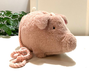 花心帅男人淘宝冬天毛绒可爱动物毛毛包包儿童女童小猪童包bonan zara