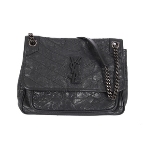 ysl圣罗兰niki中号 油蜡皮机车包 近新