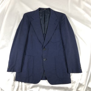 vintage古着简约深蓝色西装 英国产达克狮 daks休闲