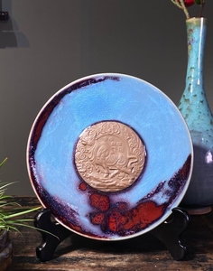 燚鑫钧窑李明老师纯手工手拉原矿赏盘壶承 神垕神后镇钧窑钧瓷