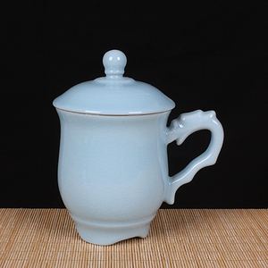 汝瓷天青龙头杯 王振宇 河南省工艺美术大师 汝州原产地玛瑙釉