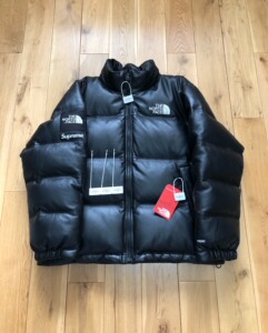 supreme tnf 17fw 黑皮 羽绒服