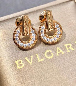 18k金宝格丽圆饼耳钉大号4克小号2.9克