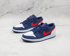 正品nike 乔丹1 aj1 low红蓝 美国队爱国者低帮篮球鞋 cz8454-400