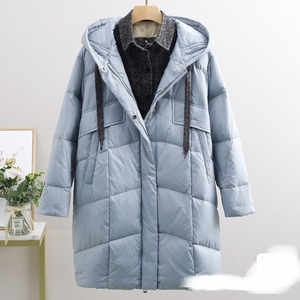 尤西子女冬装全新正品保证假两件套90白鸭绒羽绒服599浅灰色