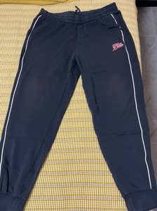 FILA 男裤子男FUSION系列侧条纹串标收口针织长裤运动