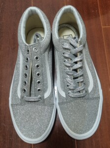 vans  范斯银色细闪运动板鞋  42码