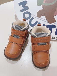 卡特兔冬季皮靴冬宝宝机能鞋男女童短靴婴儿防滑靴