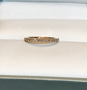 8分全新周大福18k钻石排钻戒指 非潮宏基六福谢瑞麟周