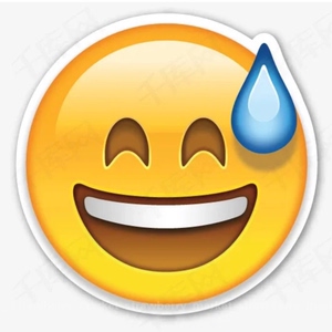 emoji流汗发夹 搞怪表情包发卡亚克力超火水滴夹批发刘海夹
