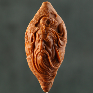 42x4.95cm【文武关公】天鹰作品橄榄核雕三花老油核