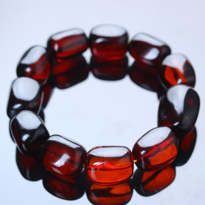 【浓郁酒红色】16mm天然波罗的海血珀桶珠手链手串40.7克