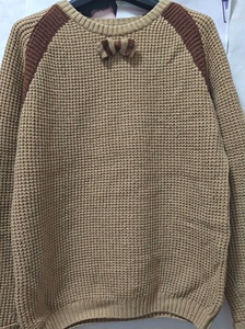 包邮男童米喜迪羊毛毛衣，尺码160，卡其色 ，保暖好，有领结