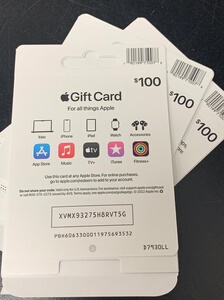 itunes/美国区苹果礼品卡100美金