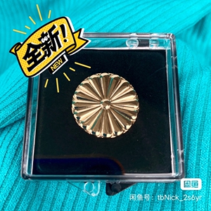 菊花胸针 十六瓣八重表菊纹日本皇室镀金菊花徽章古风简约复古日