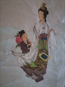 蟠桃献寿图金母献寿蓬莱仙子图王母娘娘贺寿