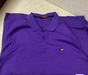 杰西卡长袖T恤，185-104A，紫色，硅胶胸标。全新，10