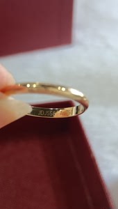 cartier卡地亚正品1895系列玫瑰金素圈戒指圈口58的