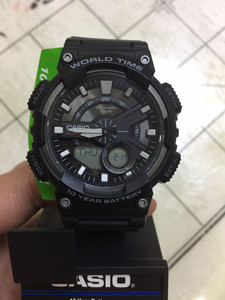 卡西欧电子男表aeq110w-1a 卡西欧电子表全新